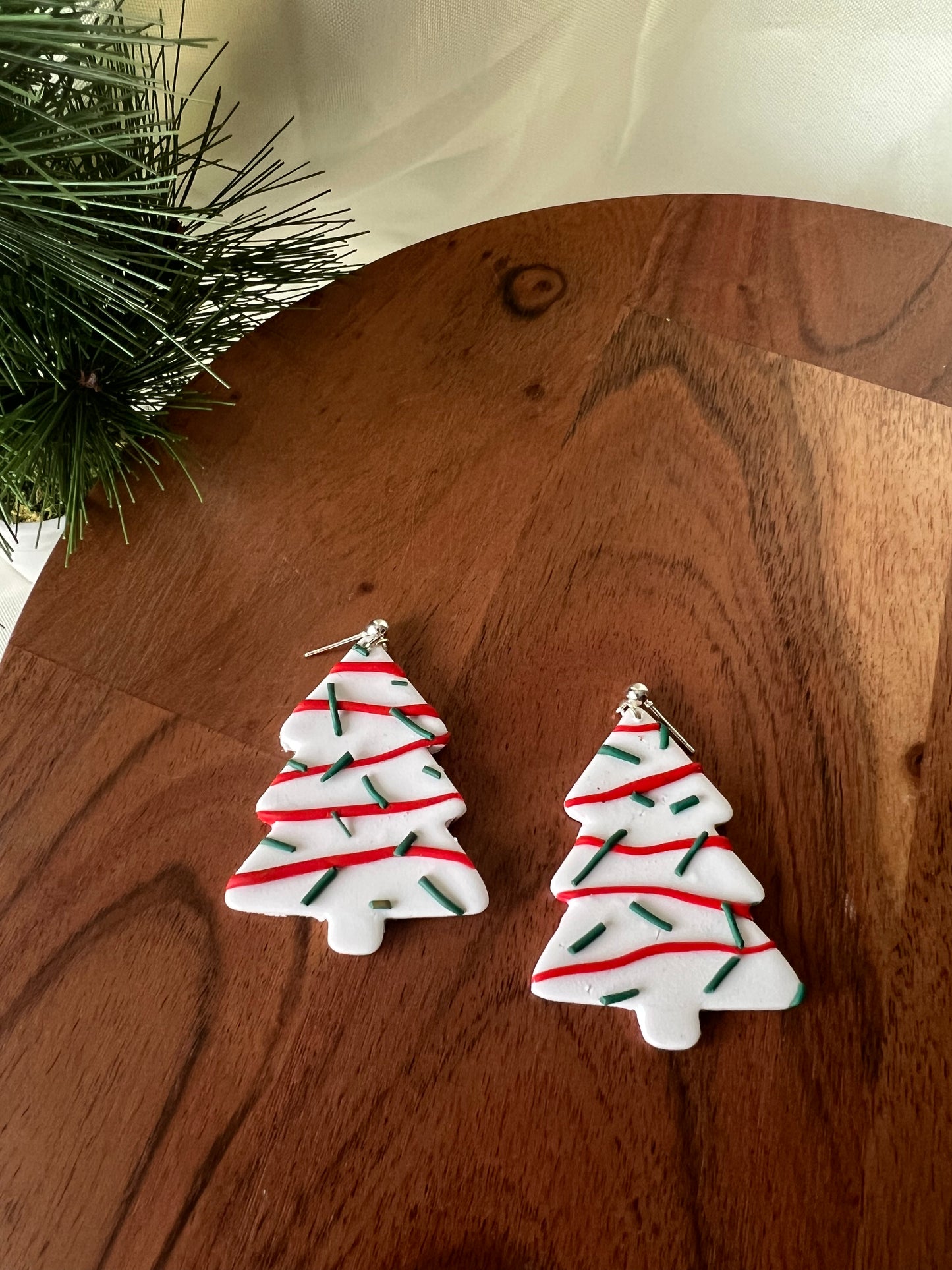 christmas cake earrings